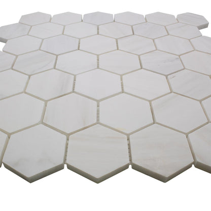 ET Hexagon Dolomite Honed (2" x 2" pieces) 12" x 12" Marble Mosaic Tile