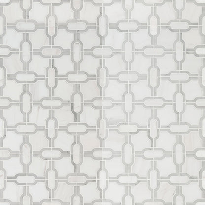 MSI Bianco Dolomite Gridwork 12" x 12" Polished Marble Mosaic Tile