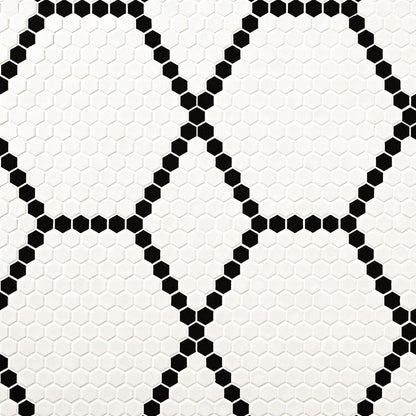MSI White And Black Hive Pattern 11.75" x 12" Matte Porcelain Mosaic Tile