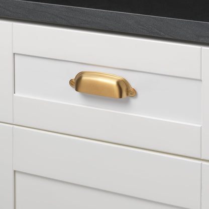 3 1/2" (89mm) Center to Center Classic Satin Gold Bin Pull Cabinet Handle