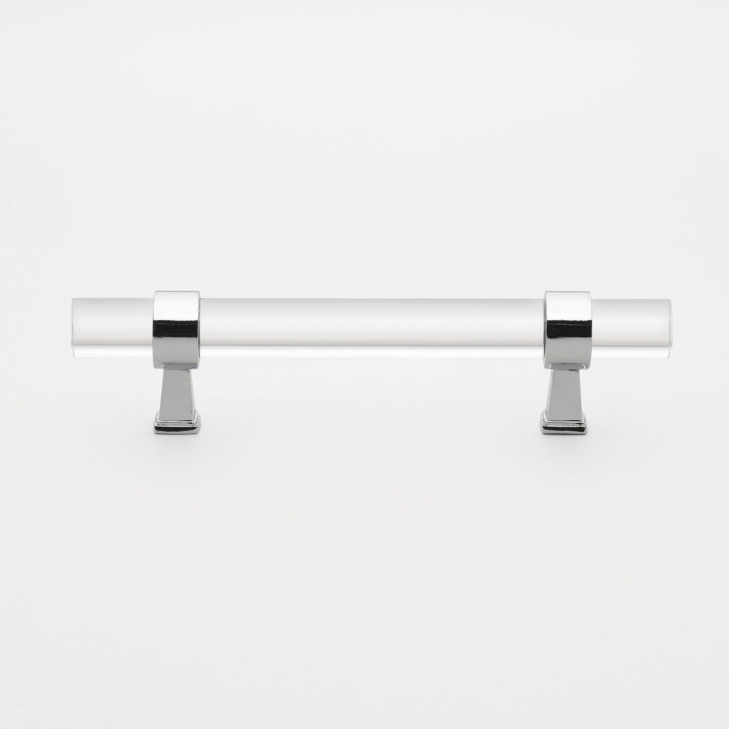 3 3/4" (96mm) Center to Center Metal Base And Clear Acrylic Cabinet Handle