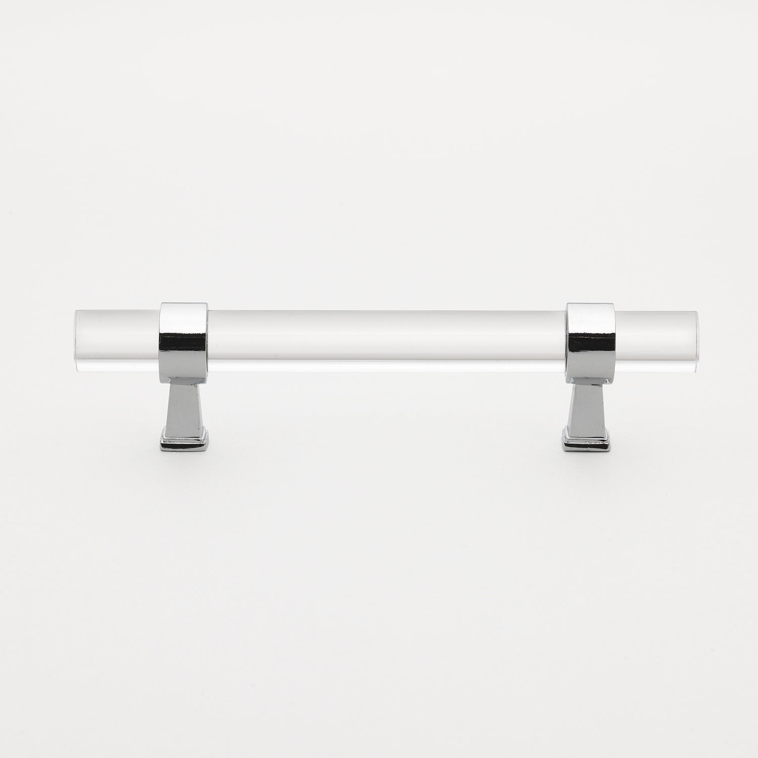 3 3/4" (96mm) Center to Center Metal Base And Clear Acrylic Cabinet Handle