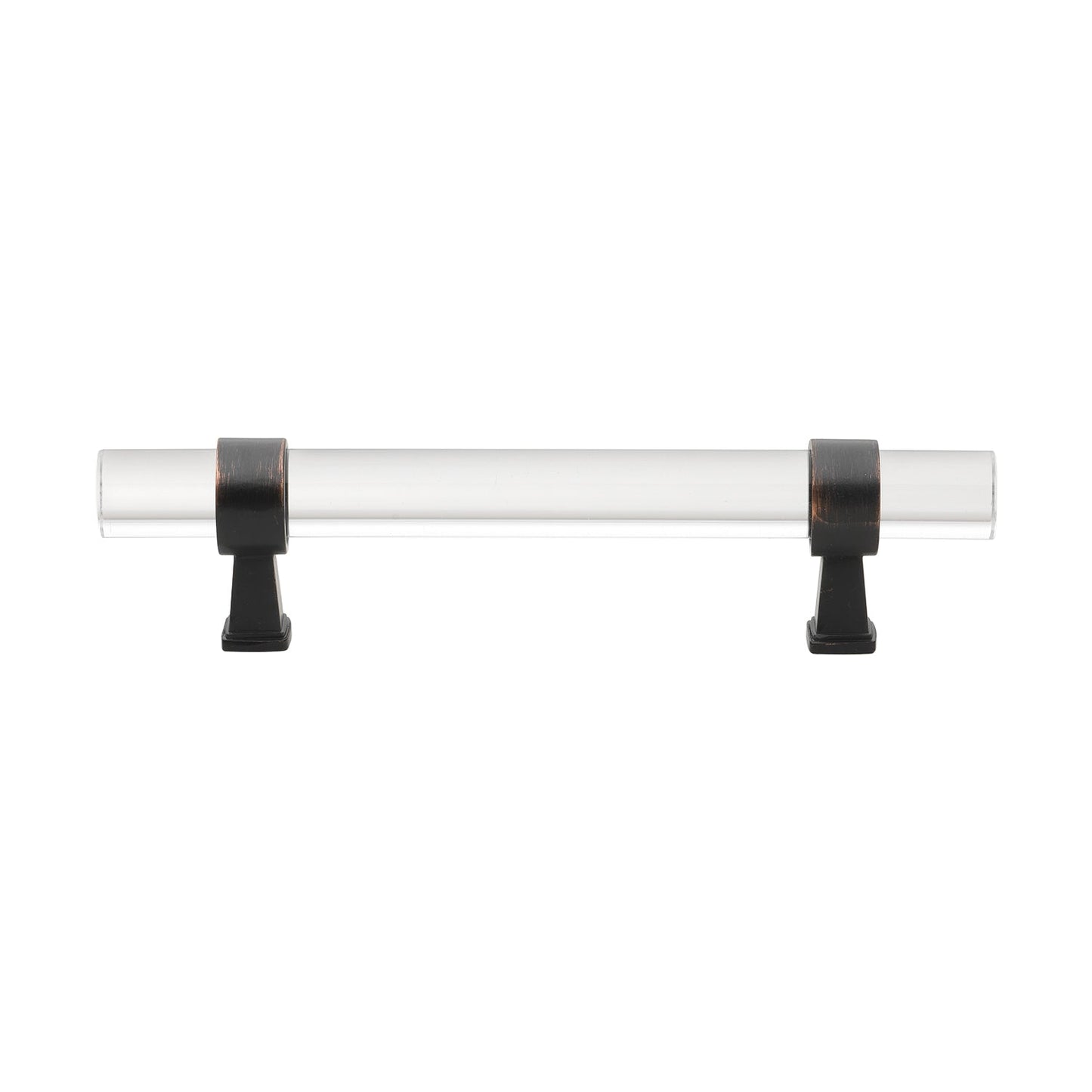 3 3/4" (96mm) Center to Center Metal Base And Clear Acrylic Cabinet Handle