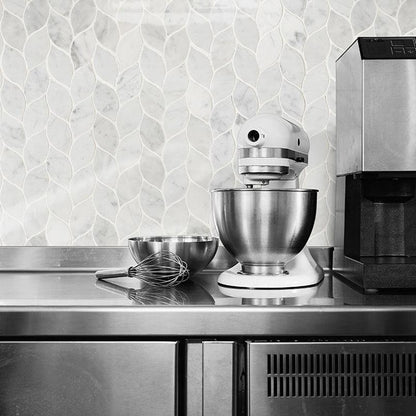 MSI Carrara White Blanco Pattern 12.5" x 12.5" Matte Marble Mosaic Tile