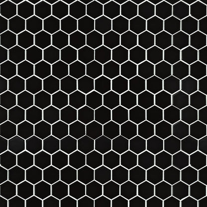 MSI Black Hexagon (2" Pieces) 11.75" x 11.75" Matte Porcelain Mosaic Tile