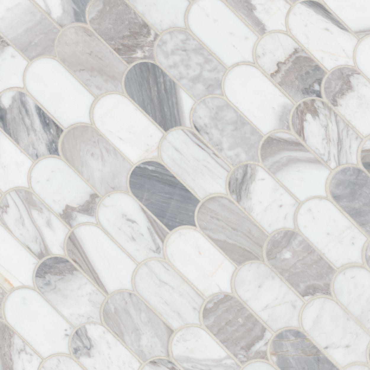 MSI Edessa Scallop 12.75" x 13" Polished Marble Mosaic Tile