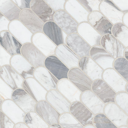 MSI Edessa Scallop 12.75" x 13" Polished Marble Mosaic Tile