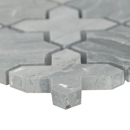 MSI Montague Blue Oak Pattern 11.75" x 12" Matte Marble Mosaic Tile