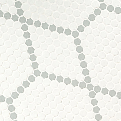 MSI White And Gray Hive Pattern 11.75" x 12" Matte Porcelain Mosaic Tile