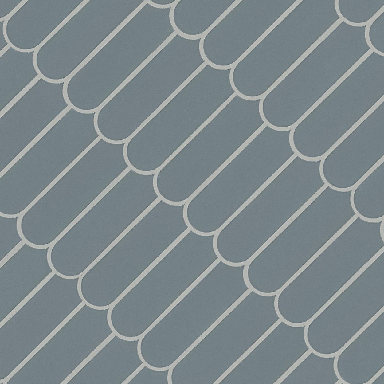 MSI Cielo Azul Scallop 12" x 12" Polished Porcelain Mosaic Tile