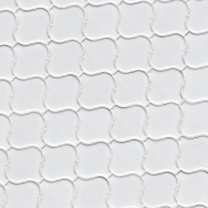 MSI White Glossy Arabesque (0.73 Square Feet Each) Polished Porcelain Mosaic Tile
