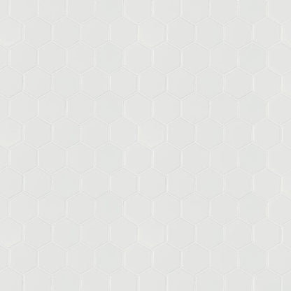 MSI White Matte Hexagon (2" Pieces) 11.75" x 11.75" Matte Porcelain Mosaic Tile