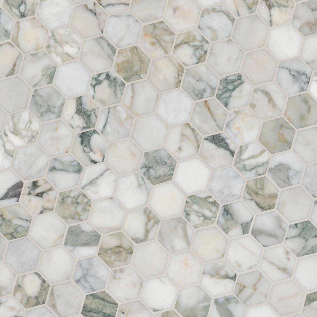 MSI Coronado Hexagon (2" Pieces) 11.25" x 11.25" Honed Marble Mosaic Tile