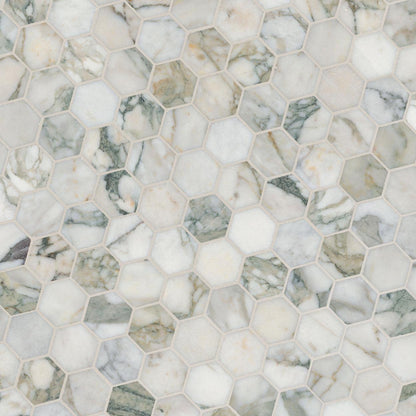 MSI Coronado Hexagon (2" Pieces) 11.25" x 11.25" Honed Marble Mosaic Tile