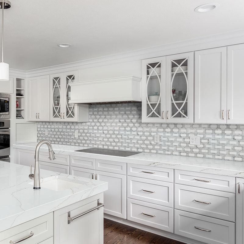 MSI Bianco Dolomite Lynx Grey 12" x 12" Polished Marble Mosaic Tile