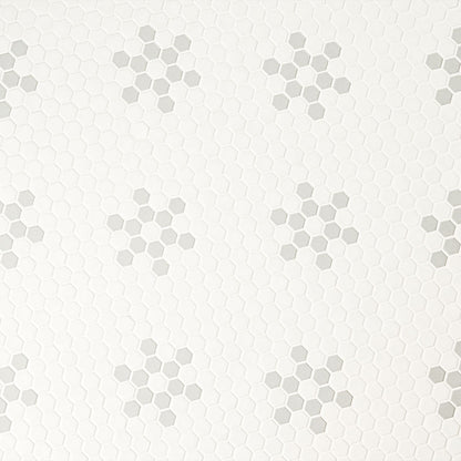 MSI White And Gray Mod Petal Pattern 11.75" x 12" Matte Porcelain Mosaic Tile