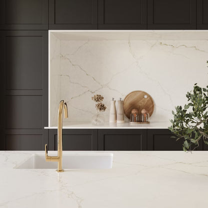 Cosentino Silestone Le Chic Collection Blanc Élyseé 128" x 62" Polished Quartz Slab