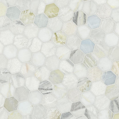 MSI Cloudland Hexagon (2" Pieces) 11.75" x 12" Polished Marble Mosaic Tile