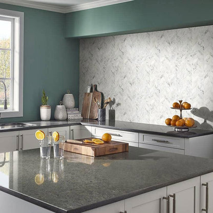 MSI Calacatta Cressa Leaf Pattern 11" x 11" Honed Marble Mosaic Tile
