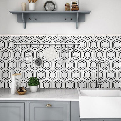 MSI Georama Nero 12" x 12" Polished Marble Mosaic Tile