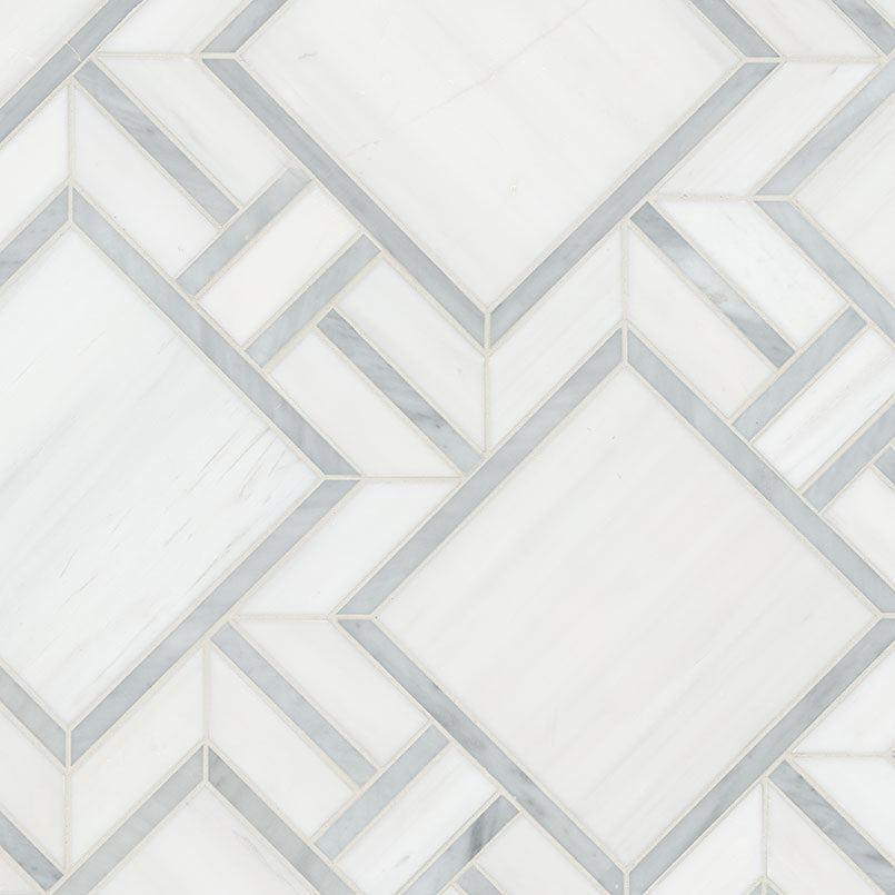 MSI Bianco Dolomite Alana 12" x 12" Polished Marble Mosaic Tile