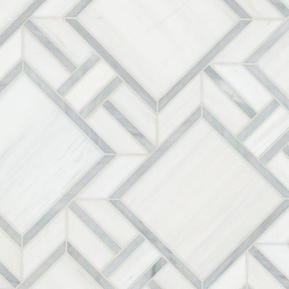 MSI Bianco Dolomite Alana 12" x 12" Polished Marble Mosaic Tile