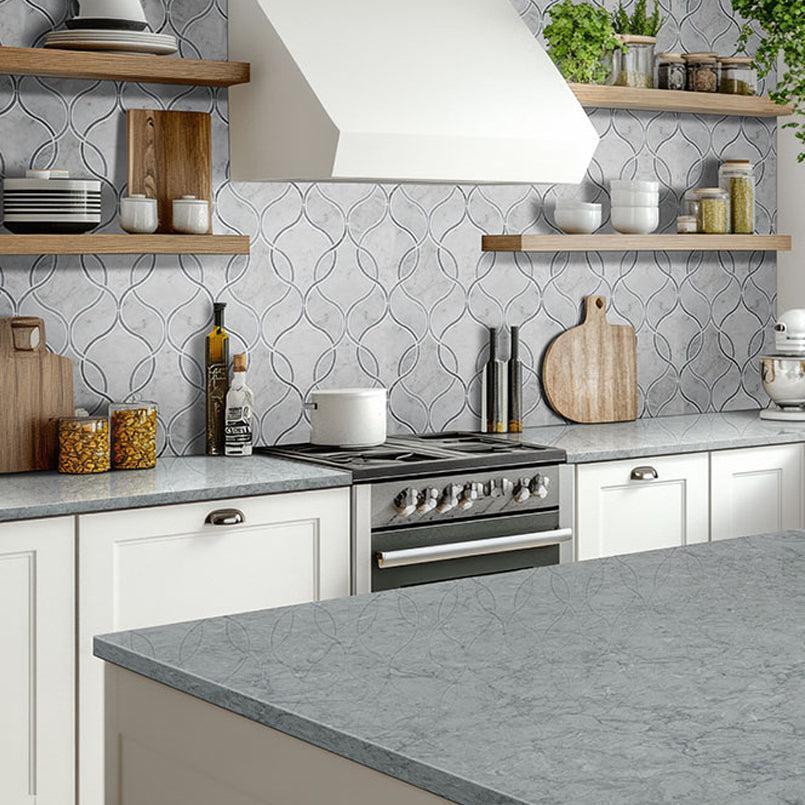 MSI Carrara White Ellipsis (0.64 Square Feet Per Piece) Polished Marble Mosaic Tile