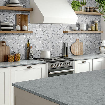 MSI Carrara White Ellipsis (0.64 Square Feet Per Piece) Polished Marble Mosaic Tile