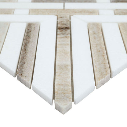 MSI Wellington Pattern 12" x 12" Polished Marble Mosaic Tile
