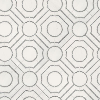 MSI Bianco Dolomite Regency 10" x 10" Polished Marble Mosaic Tile