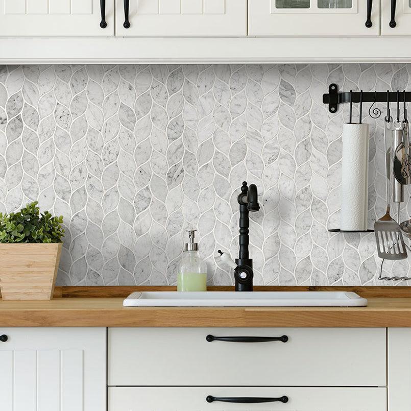MSI Carrara White Blanco Pattern 12.5" x 12.5" Matte Marble Mosaic Tile