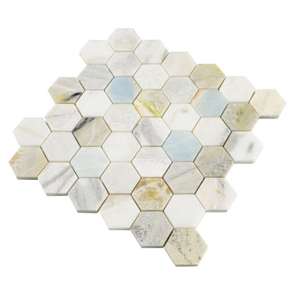 MSI Cloudland Hexagon (2" Pieces) 11.75" x 12" Polished Marble Mosaic Tile