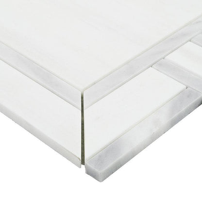 MSI Bianco Dolomite Alana 12" x 12" Polished Marble Mosaic Tile