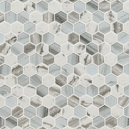 MSI Esperanza Hexagon (2" Pieces) 11.75" x 12" Matte Glass Mosaic Tile