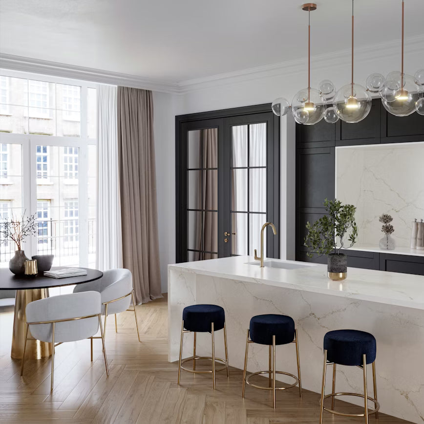 Cosentino Silestone Le Chic Collection Blanc Élyseé 128" x 62" Polished Quartz Slab