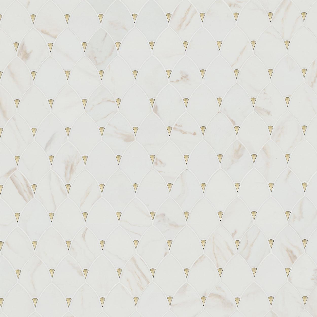 MSI Citadel Gold Trident 11" x 11" Recycled Glass Mosaic Tile