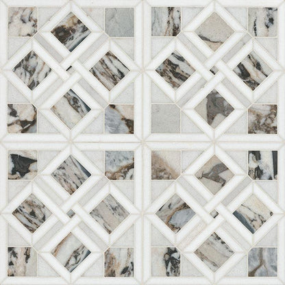 MSI Tessere Pattern 12" x 12" Polished Marble Mosaic Tile