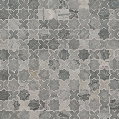 MSI Montague Blue Oak Pattern 11.75" x 12" Matte Marble Mosaic Tile
