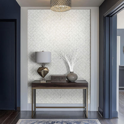 MSI Bianco Starlite Geometric 12" x 12" Polished Marble Mosaic Tile