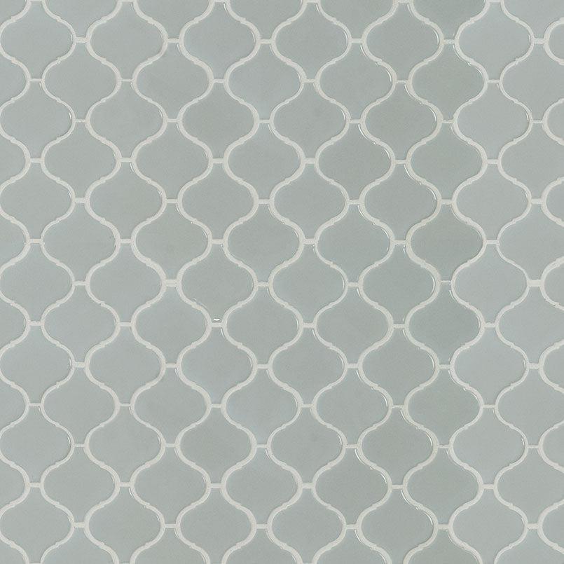 MSI Gray Glossy Arabesque 12" x 12" Polished Porcelain Mosaic Tile