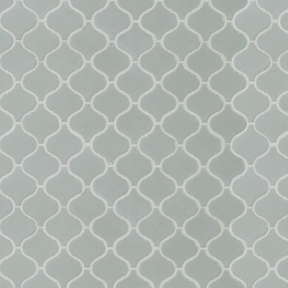 MSI Gray Glossy Arabesque 12" x 12" Polished Porcelain Mosaic Tile