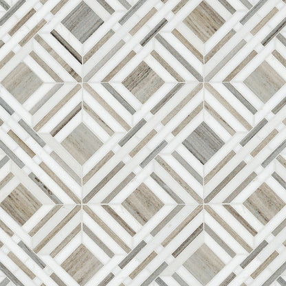 MSI Wellington Pattern 12" x 12" Polished Marble Mosaic Tile