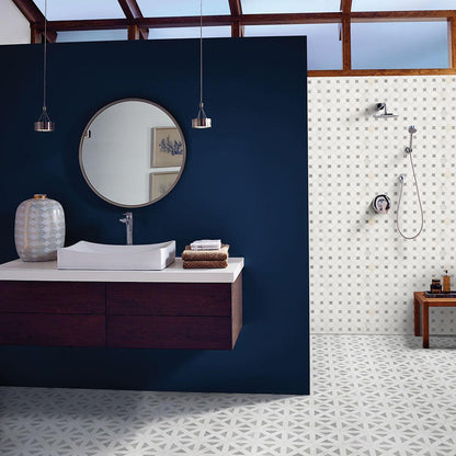 MSI Bianco Dolomite Geometrica 12" x 12" Polished Marble Mosaic Tile