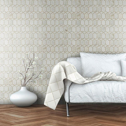 MSI Luxor Royal Link Gold Pattern 11.75" x 12" Mixed Finish Marble & Metal Mosaic Tile