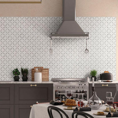 MSI Bianco Starlite Geometric 12" x 12" Polished Marble Mosaic Tile