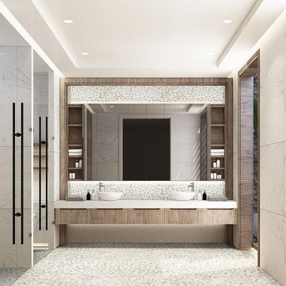 MSI Bianco Dolomite Tibi (1" Hexagon Pieces) 11.75" x 11.75" Polished Marble Mosaic Tile