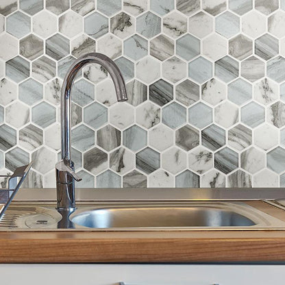 MSI Esperanza Hexagon (2" Pieces) 11.75" x 12" Matte Glass Mosaic Tile