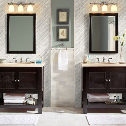 MSI White Glossy Arabesque (0.73 Square Feet Each) Polished Porcelain Mosaic Tile