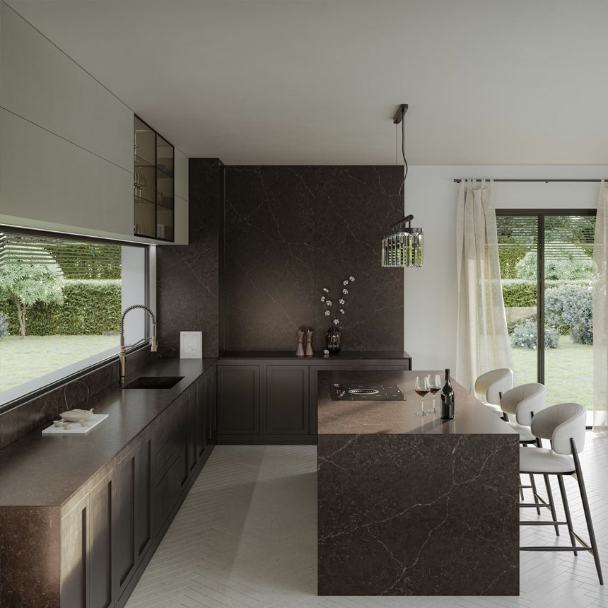 Cosentino Silestone Le Chic Collection Château Brown 128" x 62" Polished Quartz Slab