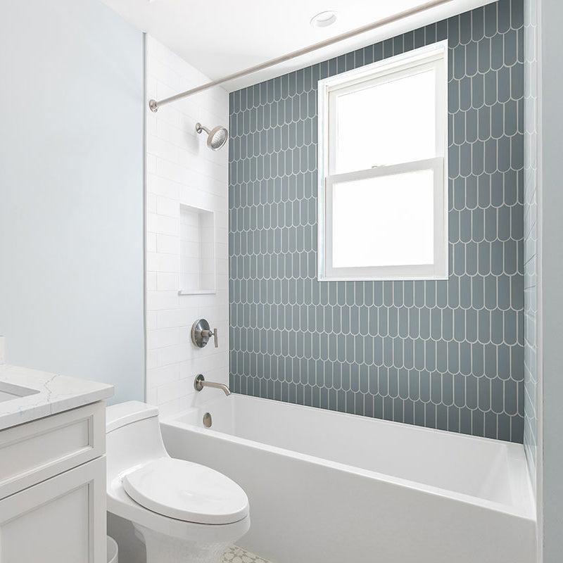 MSI Cielo Azul Scallop 12" x 12" Polished Porcelain Mosaic Tile